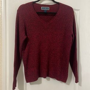 Large red and black Karen Scott sweater